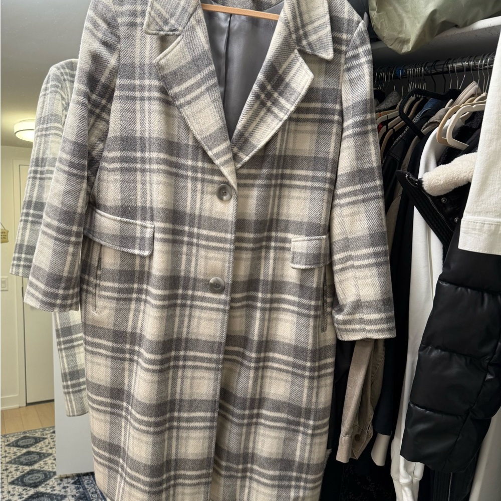 Plaid Gray Women's Coat